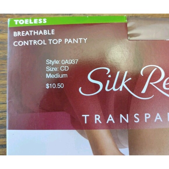 HANES Silk Reflections Ultra Sheer TOELESS Control Top PANTYHOSE Size CD - Picture 2 of 3